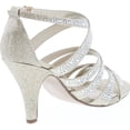 thumbnail image 5 of Delicious Women's peep toe rhinestone glitter crossing strap dance sandals, 5 of 7