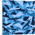 thumbnail image 1 of ARTCANVAS Blue Camo Camouflage Navy Battleship Pattern Canvas Art Print - Size: 12" x 12" (1.50" Deep), 1 of 9