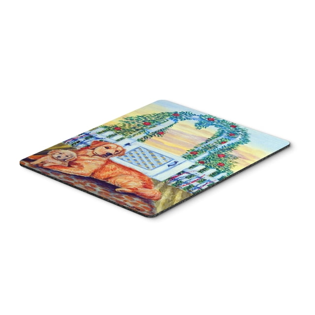 "Ratón de Caroline's Treasures / Hot Pad / Trivet, Golden Retriever con cachorro en The Gate (7148MP)" Caroline's Treasures 7148MP