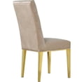 thumbnail image 2 of Meridian Furniture Capri Velvet Dining Chair Contemporary Design, Beige (Set of 2), 2 of 8