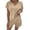 Khaki, variant on ibiyuan Short Sets for Women 2 Piece Outfits Summer Loose Lounge Set Ribbed Textured Knit Short Sleeve