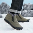 thumbnail image 2 of CHENge Snow Boots for Men Size 7 Mid-Calf Square Toe Insulated Lined Fashion Comfort Elastic for Cold Weather Hiking Shoes(Army Green,8.5), 2 of 7