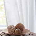 thumbnail image 1 of Semi-Sheer Window Curtains White 45\u201c Length Privacy Curtain Panels Linen Textured Light Filtering Drapes for Basement Laundry Room Grommet Top 2pcs, 1 of 7
