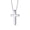 Silver, variant on Unisex Stainless Steel Cross Pendent Necklace Classic Simple Adjustable Jewelry Gift for Men WomenBlack