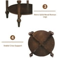 thumbnail image 3 of Nesting End Table Set, Round Solid Wood Frame with Storage, Retro Accent Table for Small Space Living Room, Dark Brown, 3 of 8