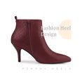 thumbnail image 3 of BLISSFUL STEP Women's Side Zip Pointy Toe Stiletto Heel Ankle Boots, 3 of 5