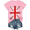 thumbnail image 3 of UANWENN T-Shirts d'Été à Manches Courtes pour Femmes, Col Rond, Imprimé Floral, T-Shirts Décontractés, Blouse de Sport, Manches Longues, Léger, 3 of 4