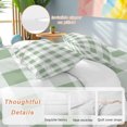 thumbnail image 3 of Sage Green Checkered Duvet Cover Set, Green White Buffalo Plaid Soft Duvet Cover California King Bedding Set 4 Pieces, 1 Quiltcover and 2 Pillowcases with Zipper, 1 Bed Sheet for All Seasons, 3 of 9