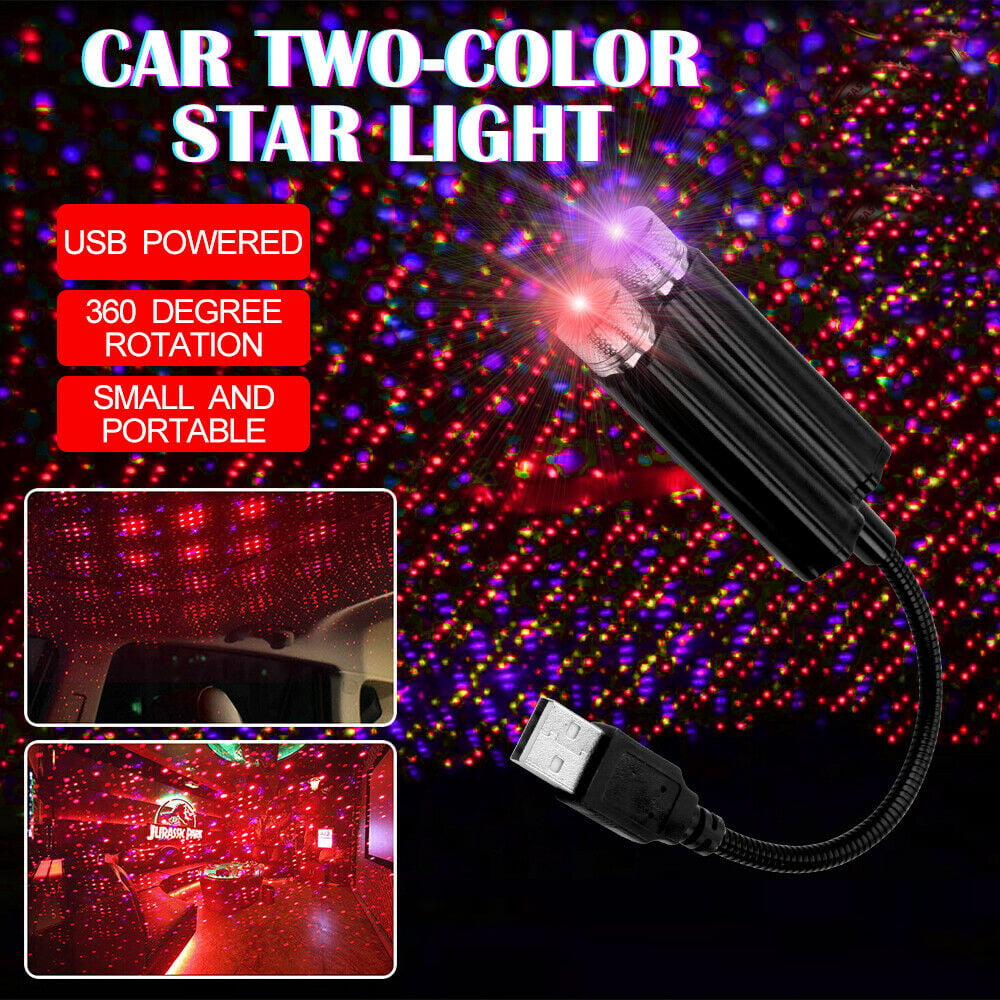 USB Night Light Star Projector, 2 in 1 Auto Car Roof LED Light