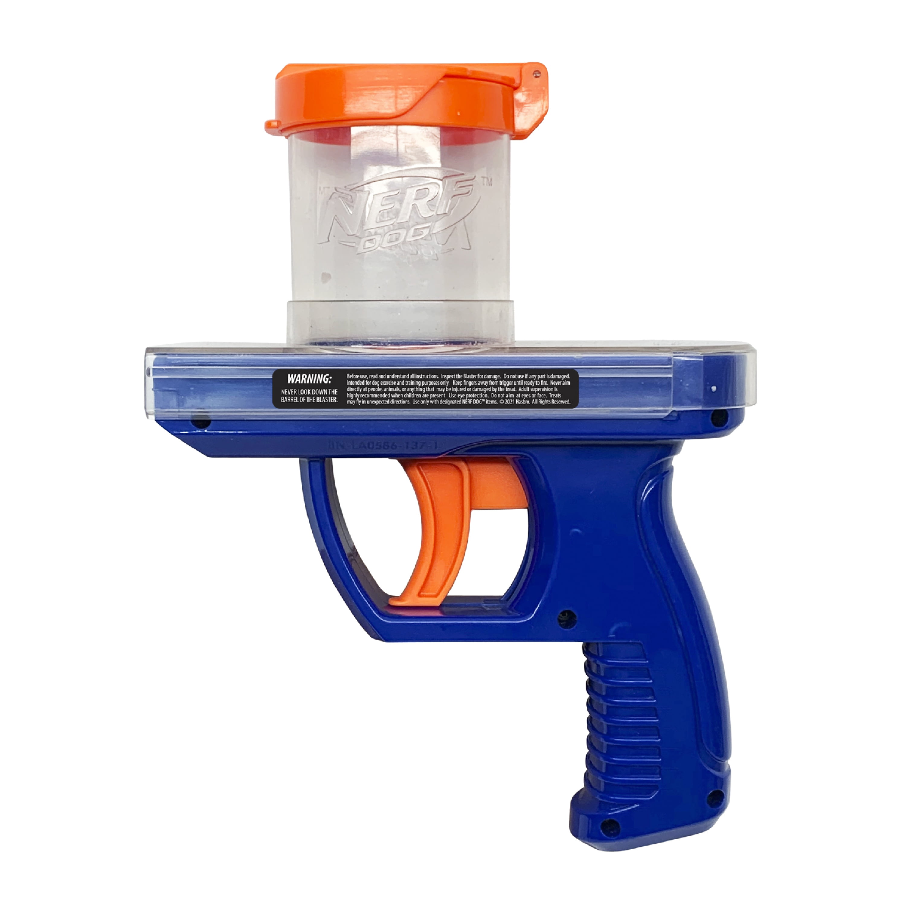 Nerf Dog Toys Treat Blaster Fetch Dog Toy with 8 Chicken-Flavored Discs