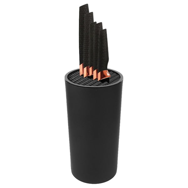 Set de Cuchillos Ideen Negro 5 Piezas con Soporte