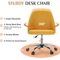 thumbnail image 7 of Atilioo Office Vanity Chair, Armless Computer Desk Chair, 360° Rolling Swivel Adjustable Seat Height, Comfy Fabric Upholstered, Easy to Assemble, Ideal for Bedroom Study Makeup Room, Yellow, 7 of 7