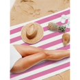 thumbnail image 5 of CuiLiyq Extra Large Beach Towel, Oversized Microfiber Beach Towel 59.8" x 27.5", Striped Lightweight Pool Towel, Swim Travel Towel for Adults Mens Women, Pink, 5 of 6