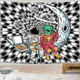 thumbnail image 2 of Cool Black and White Astronaut Trippy Tapestry, Psychedelic Funny Alien on Moon Tapestry Wall Hanging, Universe Galaxy Poster Hippie Tapestry for Bedroom Aesthetic for Men Livingroom Dorm, 71X60in, 2 of 3