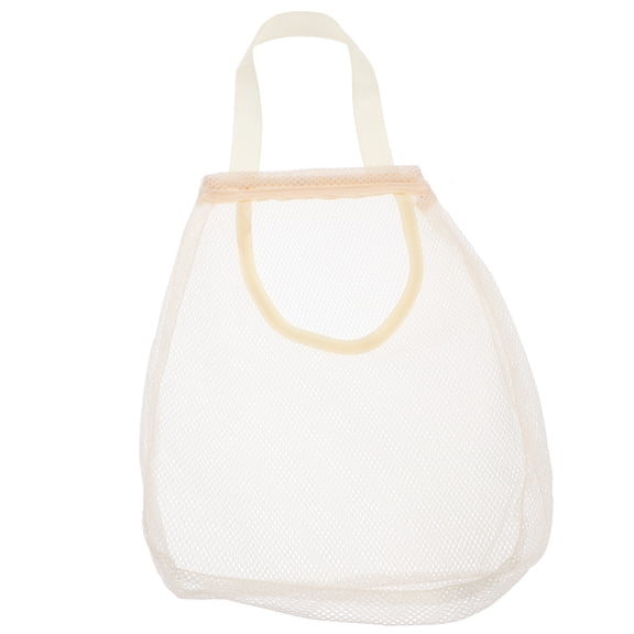 Milisten Beige Mesh Hanging Bag for Garlic, Onion, - Space Saving Wall Mounted Kitchen Storage Organizer