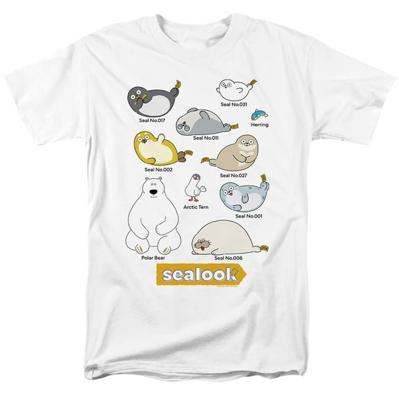 Sealook Characters Unisex Adult T Shirt, White, Medium