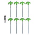 thumbnail image 1 of Estacas de Metal para Carpas de 200 mm X 8 Piezas, Clavijas para Acampar, Anclajes para Taladrar en el Suelo, Tornillos en Espiral con Enchufe Hexagonal, Estacas para Acampar C, 1 of 6