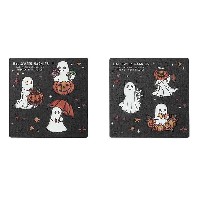 Halloween Refrigerator Witch Pumpkin Skeleton Stickers Decorative Fridge Set For Home Kitchen Party 6PCS