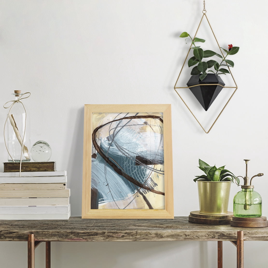 Winding Around II - Framed Print w/glass - Natural Wood