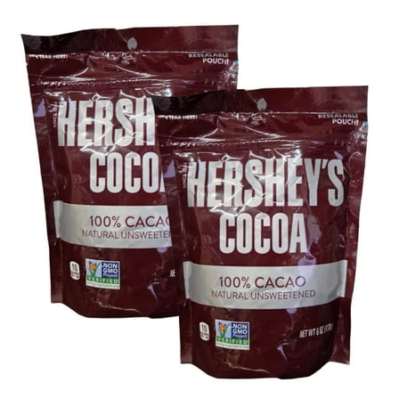 (2 Pack) Hershey's Natural Unsweetened Cocoa Powder 6 oz