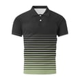 thumbnail image 5 of YLSDY Mens Collared Shirts Short Sleeve Gradient Color Gym Workout Golf T-Shirt Casual Fashion V Neck Button Down Tops 2026 Green XL, 5 of 5