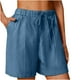 thumbnail image 2 of Karight Linen Shorts for Women High Waisted Lightweight Casual Summer Drawstring Short Pants Beach Vacation Outfit W Pockets, 2 of 7