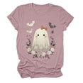 thumbnail image 6 of enyan Shirt Fall Tee Shirt Funny Tee Pumpkin Graphic Cute Ghost Clothes Halloween T-Shirts Halloween Women Shirt Light Pink,S, 6 of 6