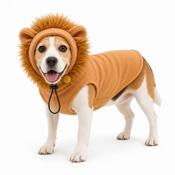 YIOYIOKAMI Dog Costume, Lion Mane Hood & Vest