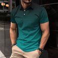 thumbnail image 2 of USNSM Men's Gradient Printed Button Down Shirt Cotton Short Sleeve T Shirt Moisture Wicking Tee Shirt Lapel Lightweight Summer Tops Green XXXXL, 2 of 6