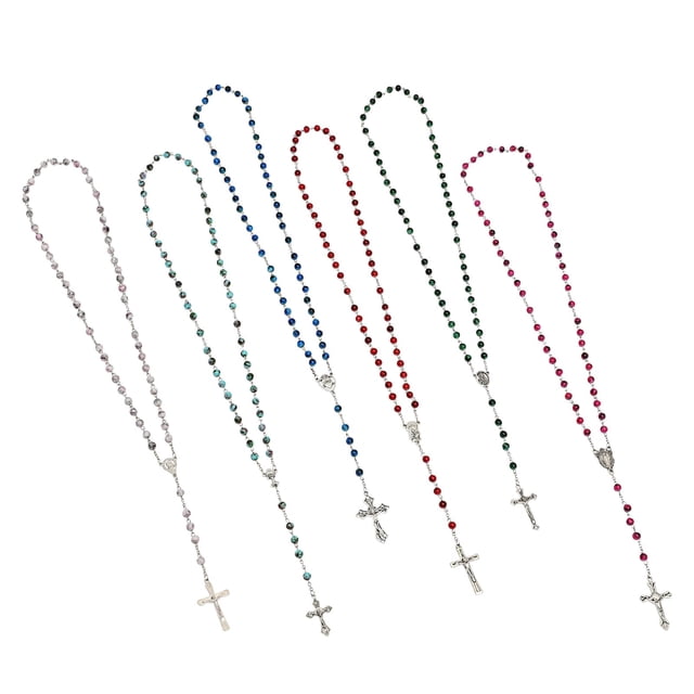 Rosary Beads Juvale para hombre y mujer, paquete de 12 (6 colores)