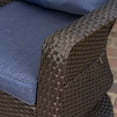 thumbnail image 5 of GDF Studio Dunlevy Outdoor 5 Piece Wicker Swivel Club Chairs, Navy Blue, Brown Stone, 5 of 9