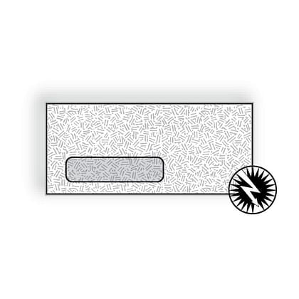 #10 Digi-Clear Window Envelopes, 4-1/8" x 9-1/2", 24#, Black Confetti Tint, White, Laser Compatible (Box of 500)
