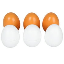 Toyvian 6Pcs Realistic Eggs Wood Assorted Color Kitchen Game Playing