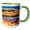 Green/White, variant on 3drose, Mesa Arch, Red Rock Canyons, Canyonlands National Park, Moab, Utah., 11oz Two-tone Green Mug