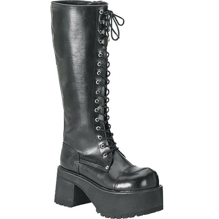 - 3 1/2 Inch MENS SIZING Platform Knee Boots Punk Gothic Lace Up Steel Toe