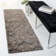 thumbnail image 2 of SAFAVIEH Florida Desmond Damask Plush Shag Runner Rug, Grey/Beige, 2'3" x 7', 2 of 5
