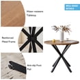 thumbnail image 3 of 5 Piece Round Dining Table Chairs Set for 4 - Mid-Century Modern Brown Kitchen Table with 4 Blue Velvet Chairs, Coffee Table & Chair with Black Metal Legs for Dining Living Room, Apartment, 3 of 7