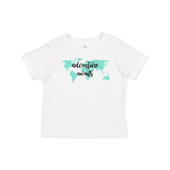 Inktastic Adventure Awaits Teal World Map Boys or Girls Baby T-Shirt