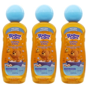 Ricitos de Oro Chamomile & Honey Body Wash and Shampoo, 16.9 fl oz (3-Pack)