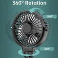 thumbnail image 4 of Ventilador con batería recargable, ventilador de clip con trípode flexible para bicicleta y cinta de correr, ultra silencioso, 3 velocidades, giratorio de 360°, ventilador USB portátil para, 4 of 4
