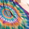 thumbnail image 3 of Rainbow Tie Dye Mandala Pattern Blanket,Comfortable Soft Flannel Throw Blanket,All Season,Warm Lightweight Blankets for Sofa Bed Couch Living Room Chair,30"x40", 3 of 4