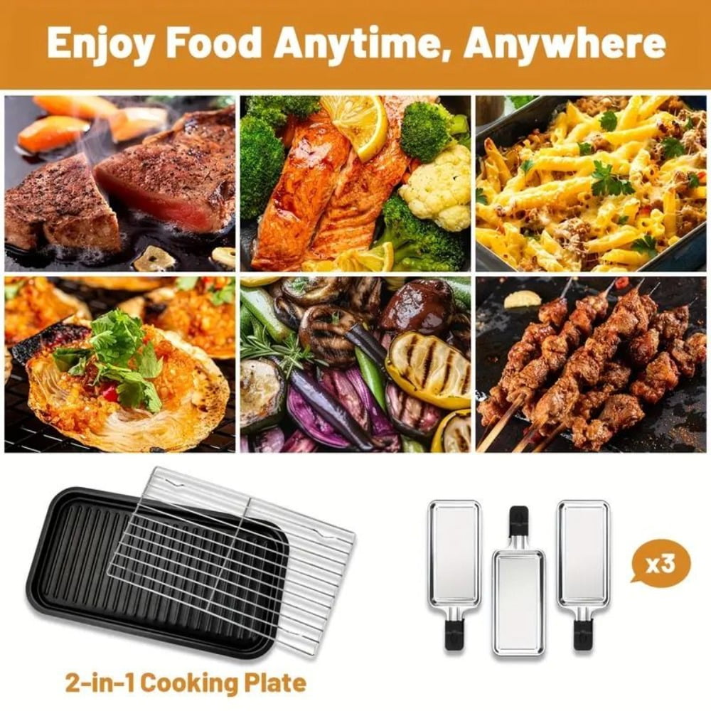 Smoke-free Indoor Electric Grill with Removable Non-stick Baking Tray, Portable Griddle Pan, Dishwasher-safe, Suitable for Hot Pot Cooking, Perfect Gift for Holidays, Christmas, and Other Occasions.