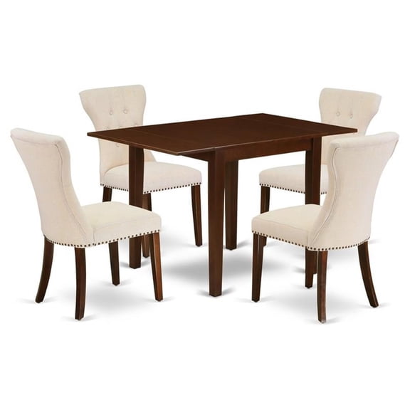 East West Furniture Dining Room Set Mahogany, NDGA5-MAH-32