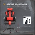 thumbnail image 4 of Office Chair High Back Racing Style Gaming Chair Adjustable PU Leather Swivel Computer Task Seat with Lumbar Support and Pillow Red, 4 of 7