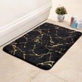 thumbnail image 4 of Non-Slip Bath Mat, Absorbent Microfiber, Machine Washable, Gold Stripe Pattern, 40 x 60 cm, Black, 4 of 4