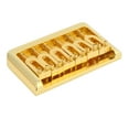 thumbnail image 3 of Puente de guitarra fijo de 76 mm con espaciado de cuerdas en forma de U y silleta de rodillos para guitarra eléctrica, dorado, 3 of 14
