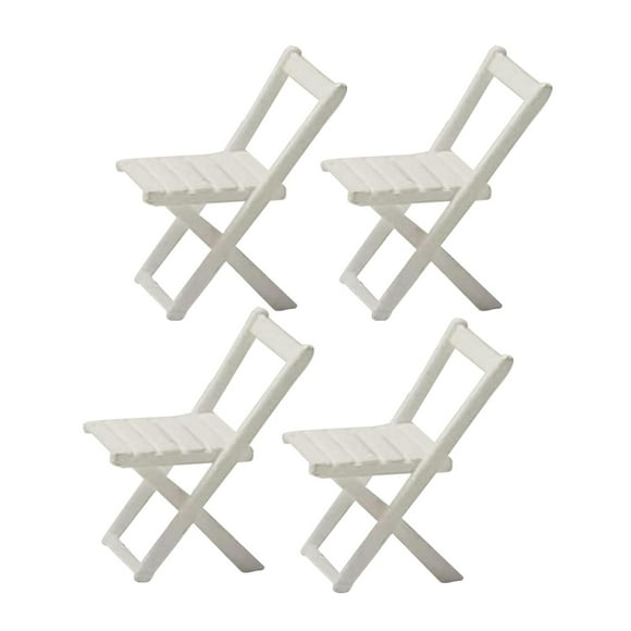 Silla Mini Parque Jardín 1:64 Sunnimix 4 Piezas Resina Hecho a Mano