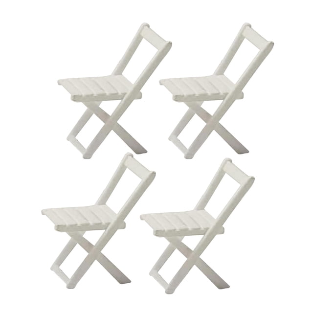 Silla Mini Parque Jardín 1:64 Sunnimix 4 Piezas Resina Hecho a Mano