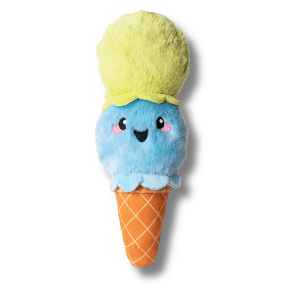 Bundle x Joy Ice Cream Cone Plush for Dogs with Squeaker, Crinkle & Softness for Added Joy