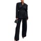 thumbnail image 3 of Traje de 2 Piezas con Blazer y Pantalón Abotonado para Mujer, Conjunto Informal de Blazer de Larga para Trabajo y Negocios Negro S, 3 of 9